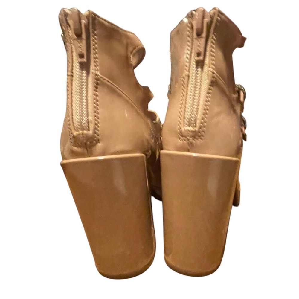 GB Gianni Bini Nude Patent Multi Strap Platform Block Heel Mary Janes 6.5M - Picture 7 of 11